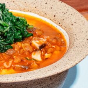 ragu de lentilha e cogumelos