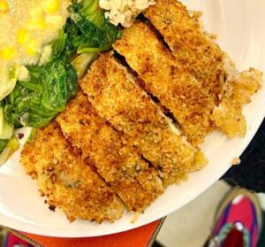 Frango korin assado: empanado na farinha panko