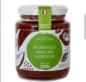 Geleia de Morango, Abacaxi e Hortelã Sem Açúcar 250g – Douceur do Céu