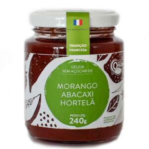 Geleia de Morango, Abacaxi e Hortelã Sem Açúcar 250g – Douceur do Céu