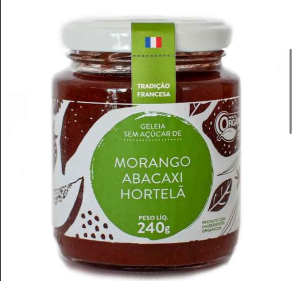 Geleia de Morango, Abacaxi e Hortelã Sem Açúcar 250g – Douceur do Céu