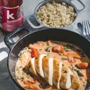 Filet de frango ao molho de leite de coco