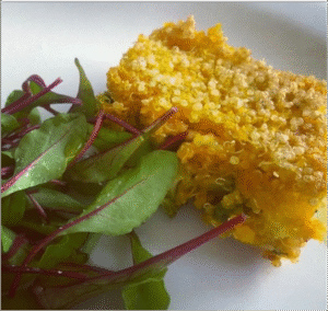 Quibe de quinoa com abóbora e tofu