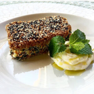 Quibe de trigo, verdura e ricota