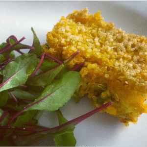 Quibe de quinoa com abóbora e tofu
