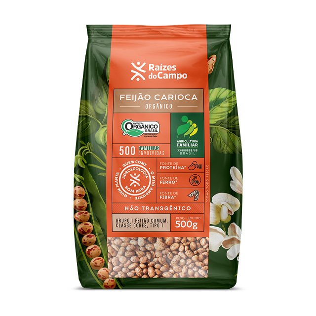 Feijão Carioca Orgânico 500g - Raízes do Campo