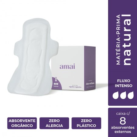Absorvente Externo Fluxo Intenso AMAI - 8 unidades