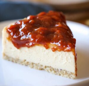 “cheesecake” com calda de goiabada (sem açúcar)
