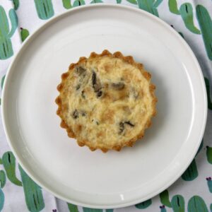 quiche integral de cogumelo com parmesão