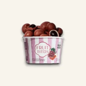 Uva coberta com chocolate branco e chocolate ao leite Fruit-Titüs 125g