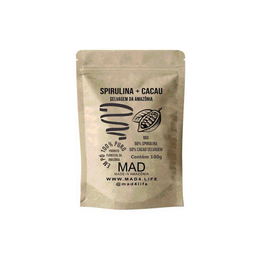 CACAU E SPIRULINA 100G - Mad 4 life