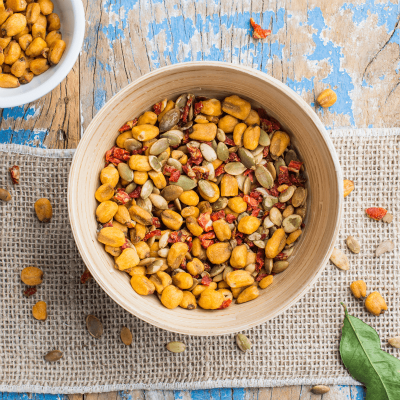 Snack Mix de Milho, Semente de Abóbora e Tomate Seco em Flocos - 30gr