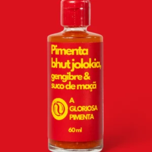 Molho de Pimenta Bhut Jolokia com Gengibre e Suco de Maçã A Gloriosa Pimenta 60ml