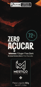 Chocolate Mestiço- ZERO AÇÚCAR – 72% – CHOCOLATE BEAN TO BAR 60G