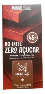 Chocolate Ao Leite Zero Açúcar 45% – Mestiço Chocolates