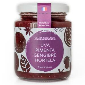 Geleia Orgânica de Uva niágara, Uva italia, Pimenta dedo de moça, Hortelã – 250g
